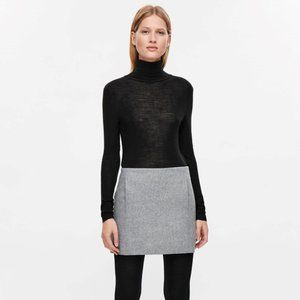 grey wool mini skirt